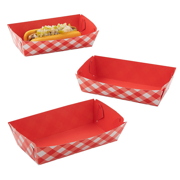 Oriental Trading Company Gingham Hot Dog Serving Tray for 12 Guest